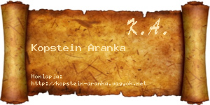 Kopstein Aranka névjegykártya